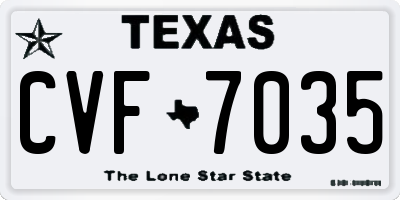 TX license plate CVF7035