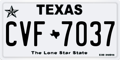 TX license plate CVF7037
