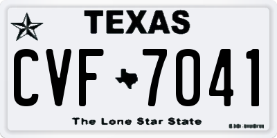 TX license plate CVF7041