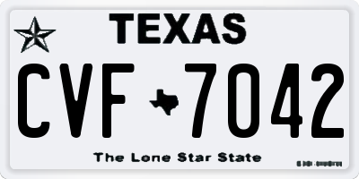 TX license plate CVF7042