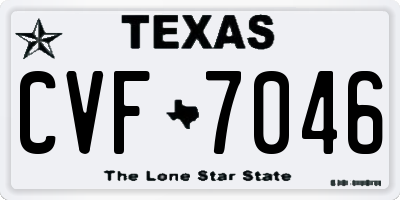 TX license plate CVF7046