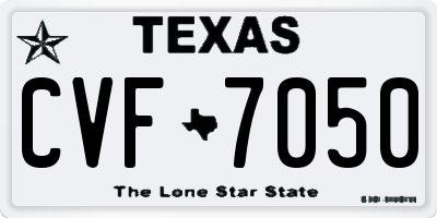 TX license plate CVF7050