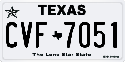 TX license plate CVF7051