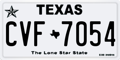 TX license plate CVF7054