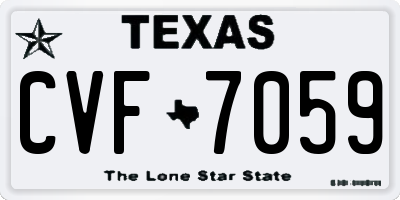 TX license plate CVF7059