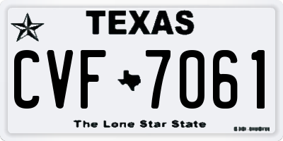 TX license plate CVF7061