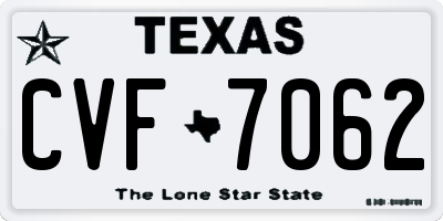 TX license plate CVF7062