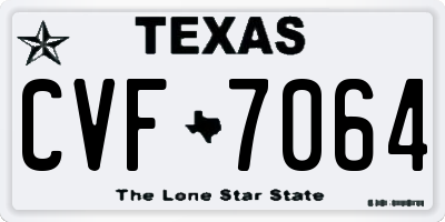 TX license plate CVF7064