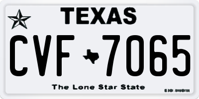 TX license plate CVF7065