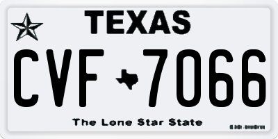 TX license plate CVF7066