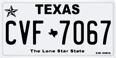 TX license plate CVF7067
