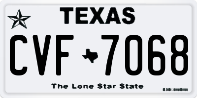 TX license plate CVF7068