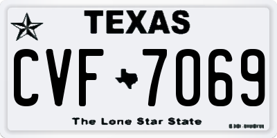 TX license plate CVF7069