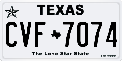 TX license plate CVF7074