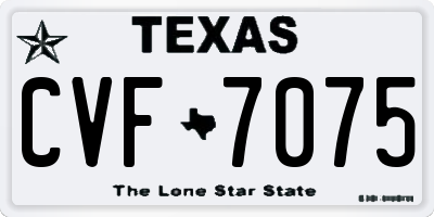 TX license plate CVF7075