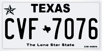 TX license plate CVF7076