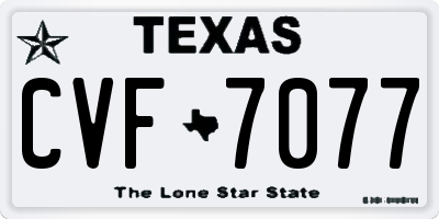 TX license plate CVF7077
