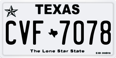 TX license plate CVF7078