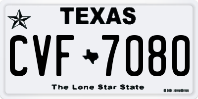 TX license plate CVF7080
