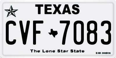 TX license plate CVF7083