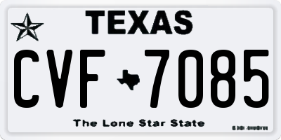 TX license plate CVF7085