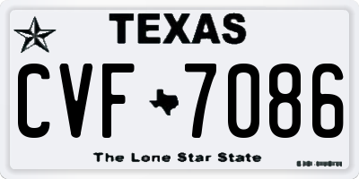 TX license plate CVF7086