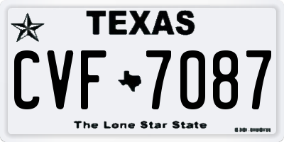 TX license plate CVF7087