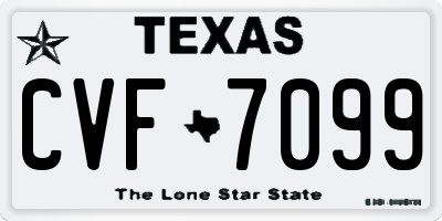 TX license plate CVF7099