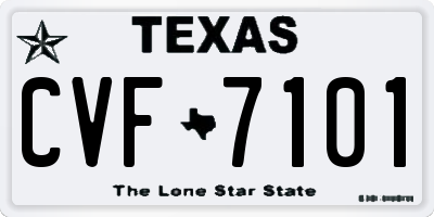 TX license plate CVF7101
