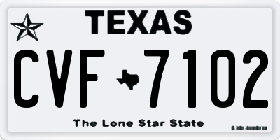 TX license plate CVF7102