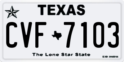 TX license plate CVF7103
