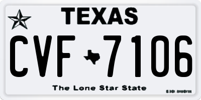 TX license plate CVF7106