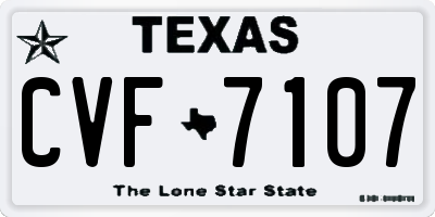 TX license plate CVF7107