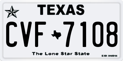 TX license plate CVF7108