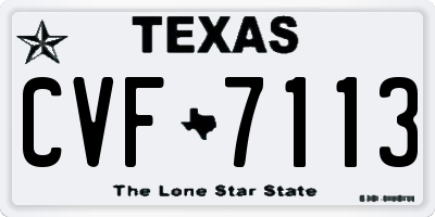 TX license plate CVF7113