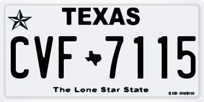 TX license plate CVF7115