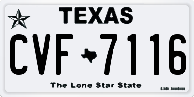 TX license plate CVF7116