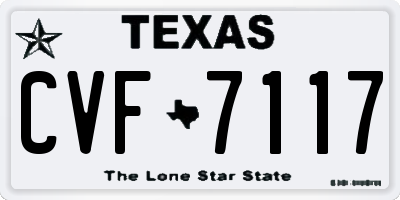 TX license plate CVF7117
