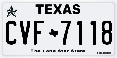 TX license plate CVF7118