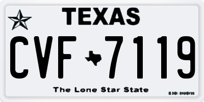 TX license plate CVF7119