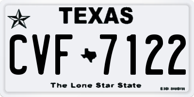 TX license plate CVF7122