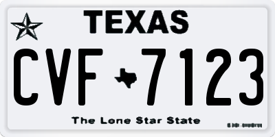 TX license plate CVF7123