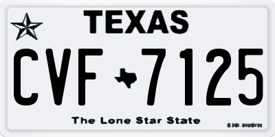 TX license plate CVF7125