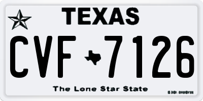 TX license plate CVF7126