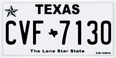 TX license plate CVF7130