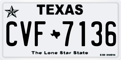 TX license plate CVF7136