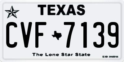 TX license plate CVF7139