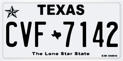 TX license plate CVF7142