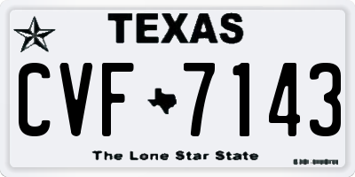 TX license plate CVF7143