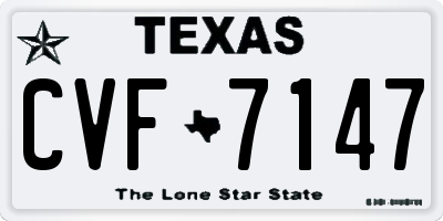 TX license plate CVF7147